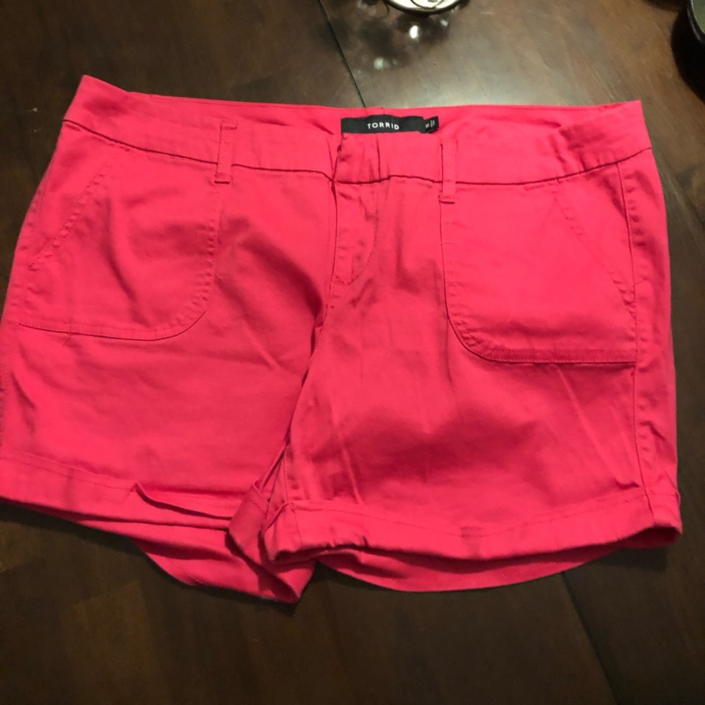 Torrid size 16 XL hot pink sateen shorts